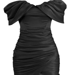 DIVINE SATIN CORSET DRESS - BLACK size M